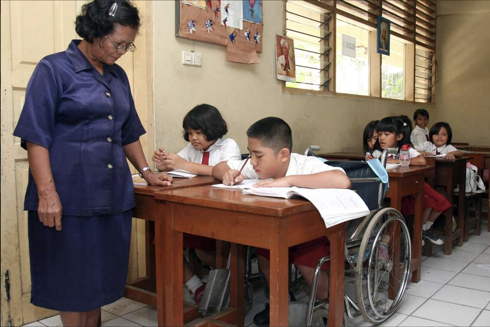 A child with special needs supported by the Opportunities for Vulnerable Children program